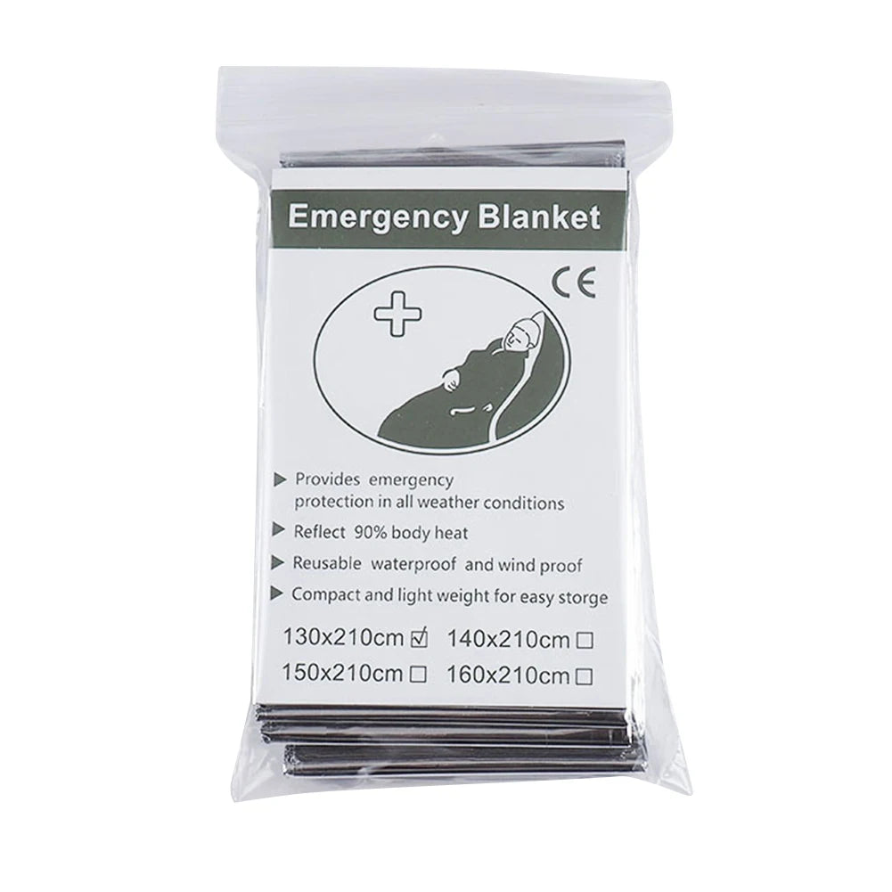 1-10PCS Emergency Blanket Outdoor Survive First Aid Military Rescue Kit Windproof Waterproof Foil Thermal Blanket for Camping by Smarsty