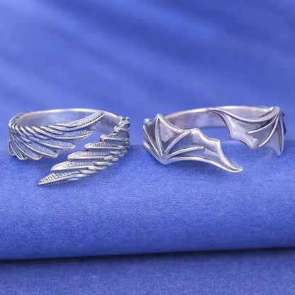 Punk Angel Demon Wing Couples Rings Set - Smarsty
