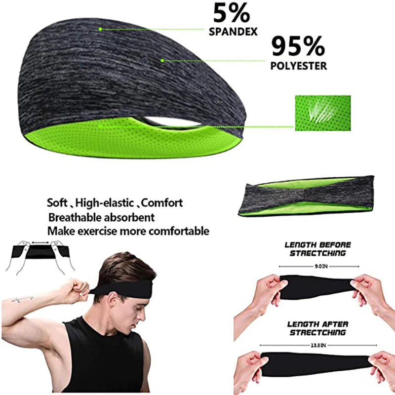 Breathable Elastic Sweatband Headbands For Sports Yoga - Smarsty