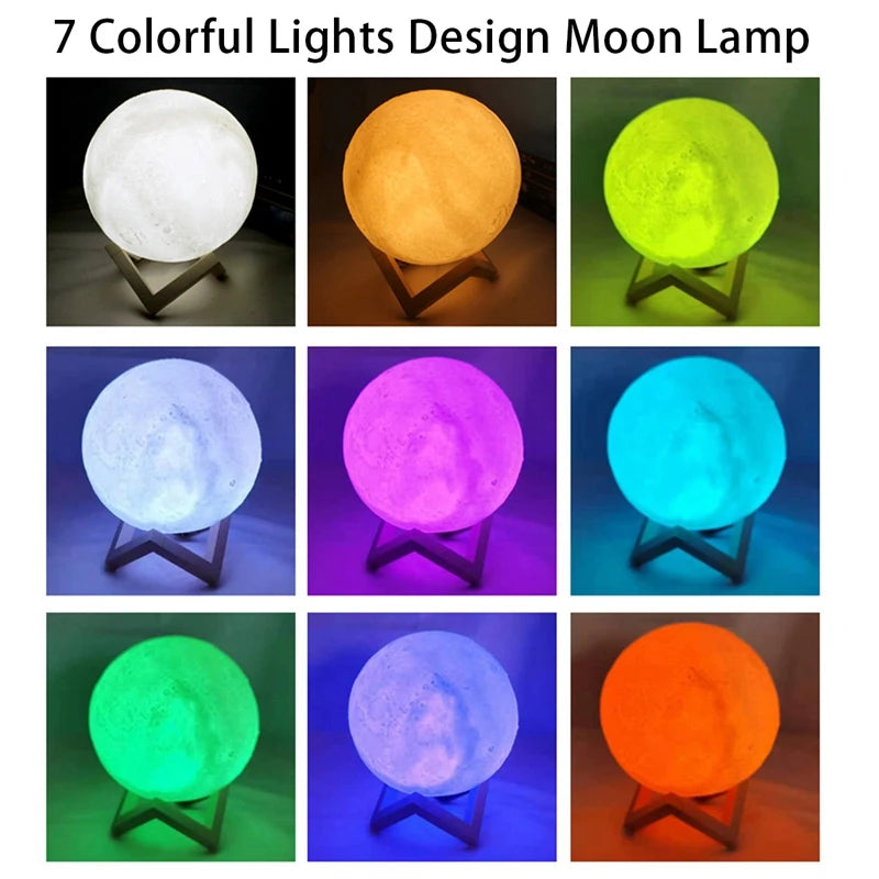 Battery Powered 8cm Moon Lamp LED Night Light - Smarsty