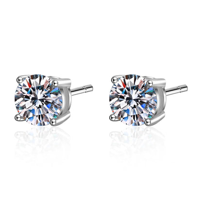 Moissanite Earrings 2ct Sterling Silver Brilliant Studs - Smarsty