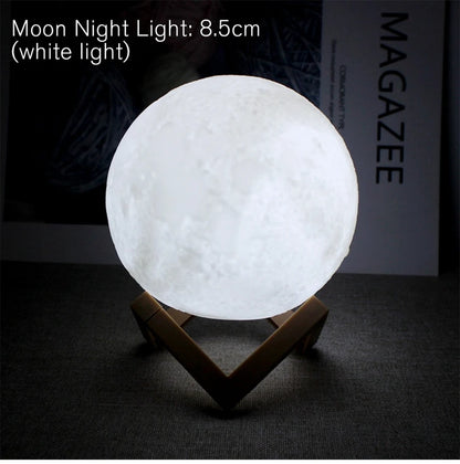 Battery Powered 8cm Moon Lamp LED Night Light - Smarsty