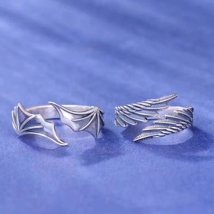 Punk Angel Demon Wing Couples Rings Set - Smarsty