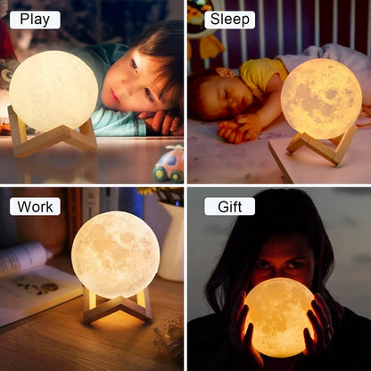 Battery Powered 8cm Moon Lamp LED Night Light - Smarsty
