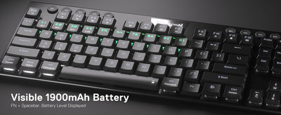 Redragon K618 Horus Wireless RGB Mechanical Keyboard, Bluetooth/2.4Ghz/Wired Tri-Mode Low Profile Gaming Keyboards - Smarsty