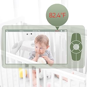 New 5 Inch Video Baby Monitor with Camera and Audio, 4X Zoom, 22Hrs Battery, 1000ft Range 2-Way  Temperature Sensor Lullaby