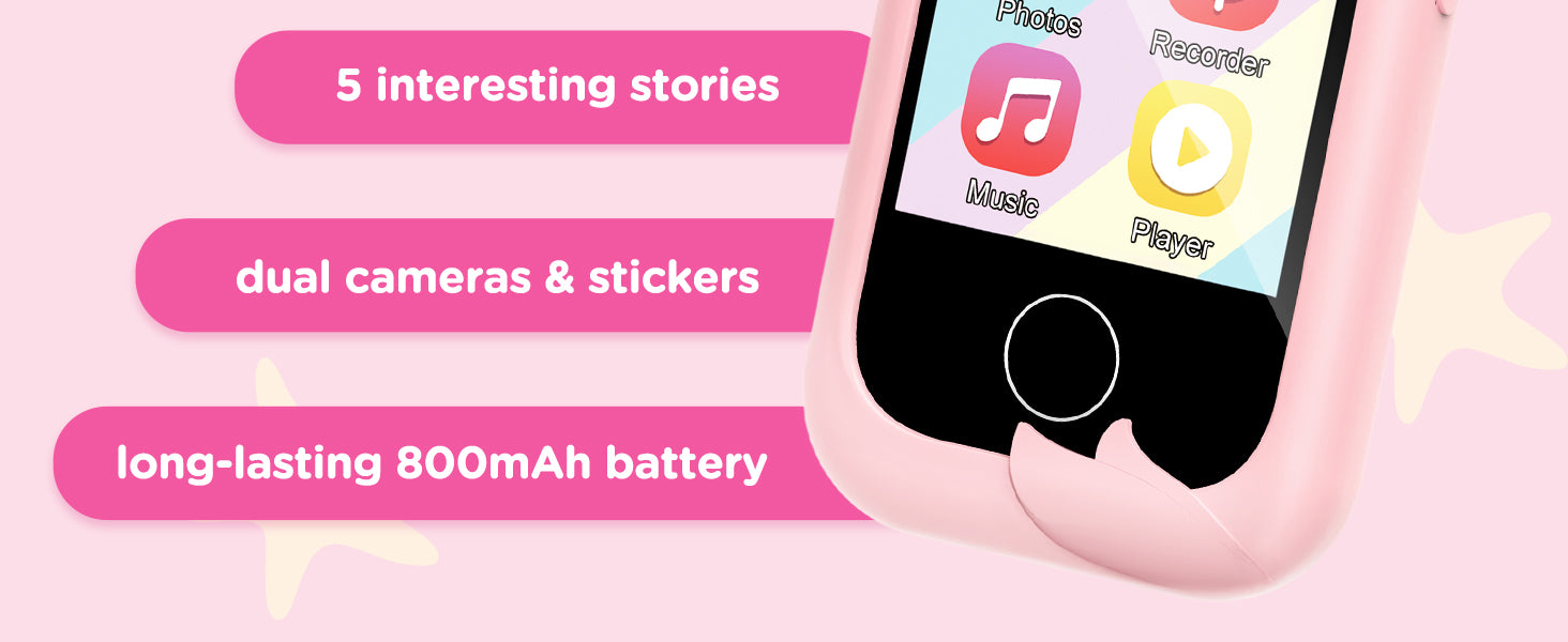 Kids Smart Phone Girls Toy: Christmas Birthday Gifts for Girls Age 3-10 - Working Real Play Cell Phone - Toddler Toy Learning Ph