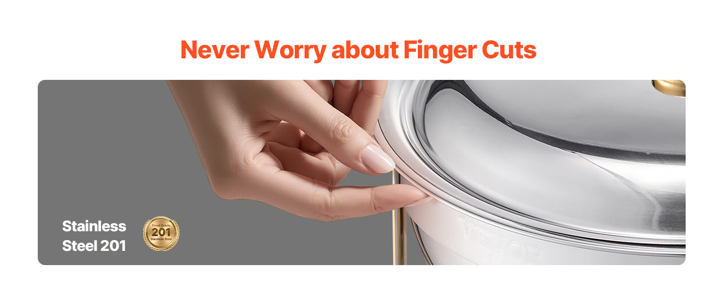 SucceBuy 4 Pack Chafing Dish Buffet Set Stainless Steel Chafer w/4 Full Size Pan Round Catering Warmer Server for Party Banquets