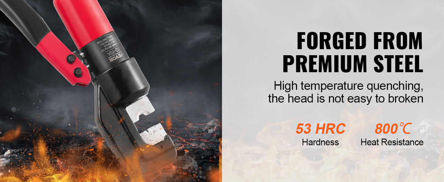 SucceBuy AWG12-2/0 Crimping Tool Copper And Aluminum Terminal Battery Lug Hydraulic Crimper,with a Cutting Pliers, Gloves