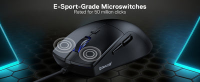 Redragon 618 Wired Gaming 10000 DPI Optical Ergonomic 6 Programmable Buttons, 84G Ultra Lightweight Mouse