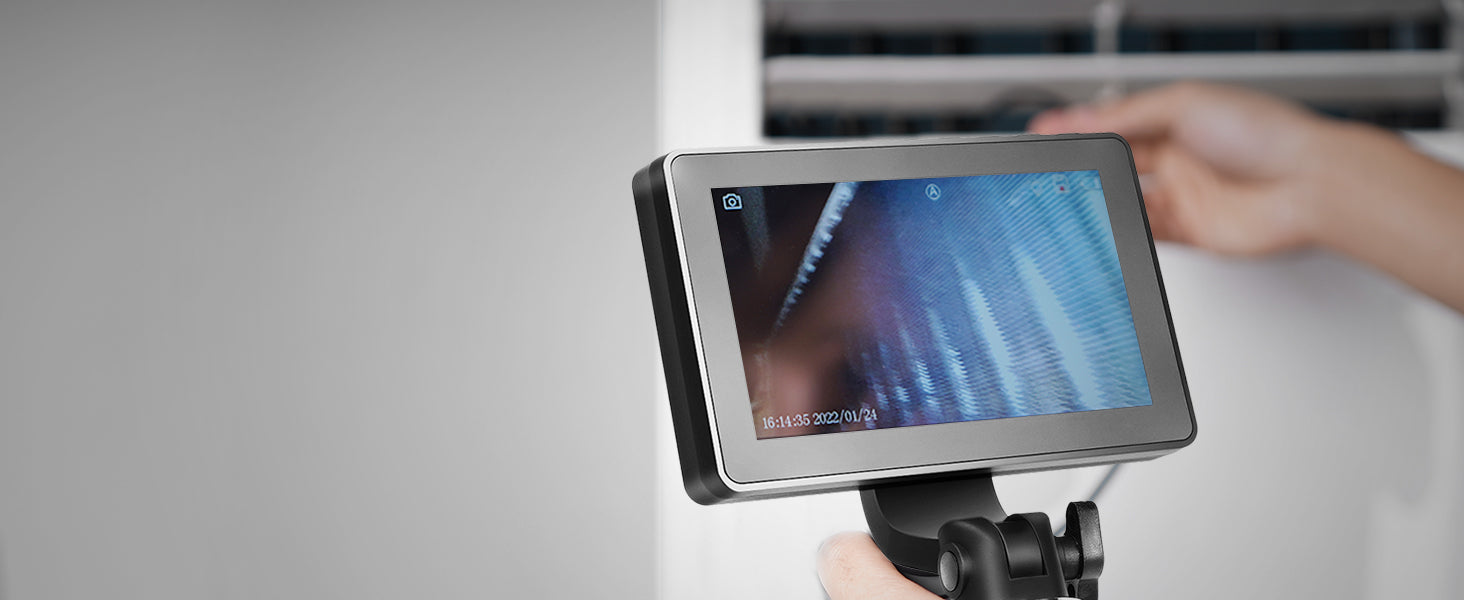 SucceBuy Articulating Borescope Camera with Light Two-way Articulated Endoscope Inspection with 6.4mm Tiny Lens 5" 1080P Screen