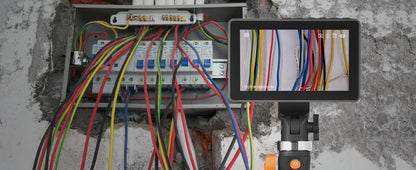 SucceBuy Articulating Borescope Camera with Light Two-way Articulated Endoscope Inspection with 6.4mm Tiny Lens 5" 1080P Screen