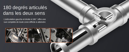 SucceBuy Articulating Borescope Camera with Light Two-way Articulated Endoscope Inspection with 6.4mm Tiny Lens 5" 1080P Screen