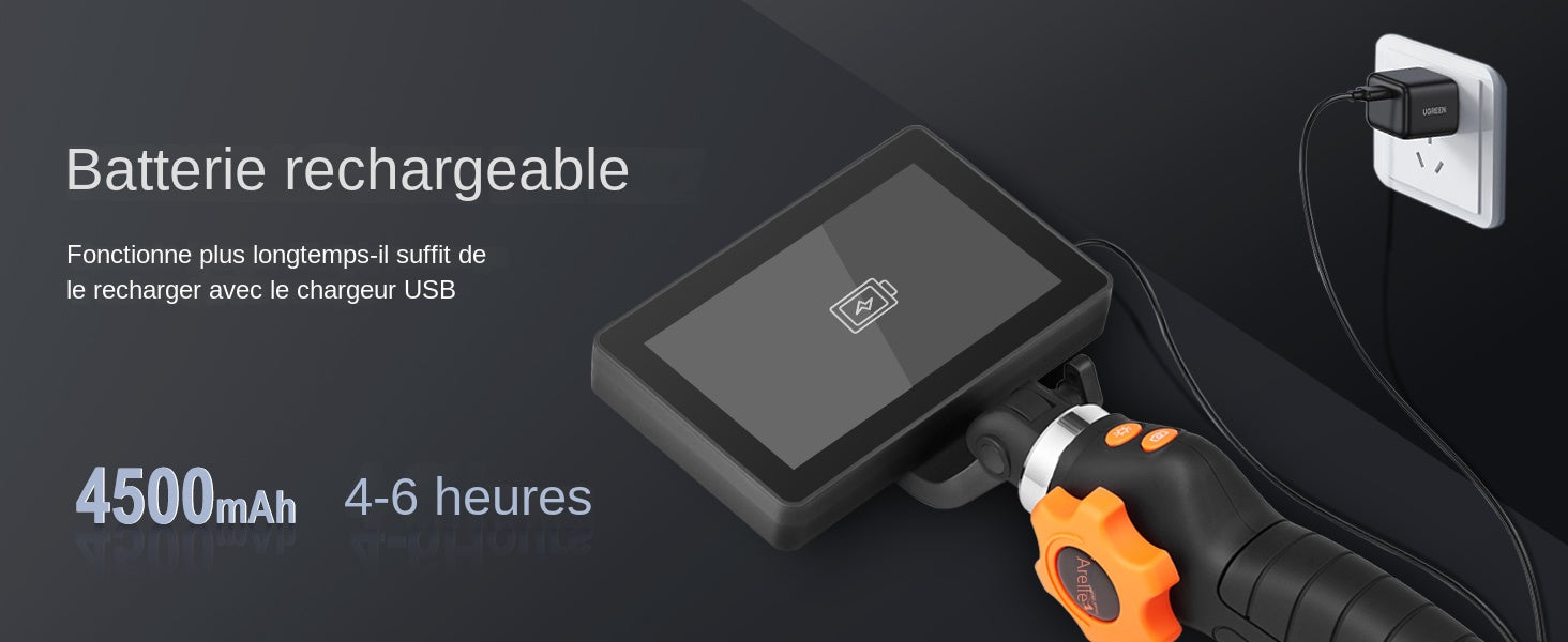 SucceBuy Articulating Borescope Camera with Light Two-way Articulated Endoscope Inspection with 6.4mm Tiny Lens 5" 1080P Screen