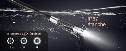 SucceBuy Articulating Borescope Camera with Light Two-way Articulated Endoscope Inspection with 6.4mm Tiny Lens 5" 1080P Screen