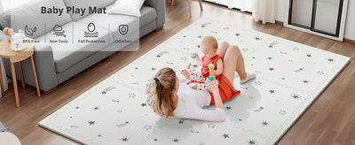 Baby Foam Play Mat, 72x48 Crawling Mat, Floor Mats for Kids for Baby with Interlocking Floor Tiles, Toddler Play Mats for Indoor