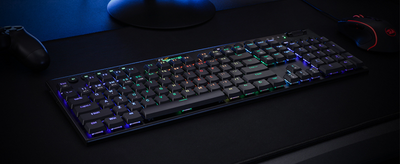 Redragon K618 Horus Wireless RGB Mechanical Keyboard, Bluetooth/2.4Ghz/Wired Tri-Mode Low Profile Gaming Keyboards - Smarsty