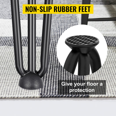 SucceBuy 4Pcs Metal Table Legs 16-40 Inch 3-Rod Hairpin Furniture Legs DIY Home Bench Dining Desk End Coffee Table Feet