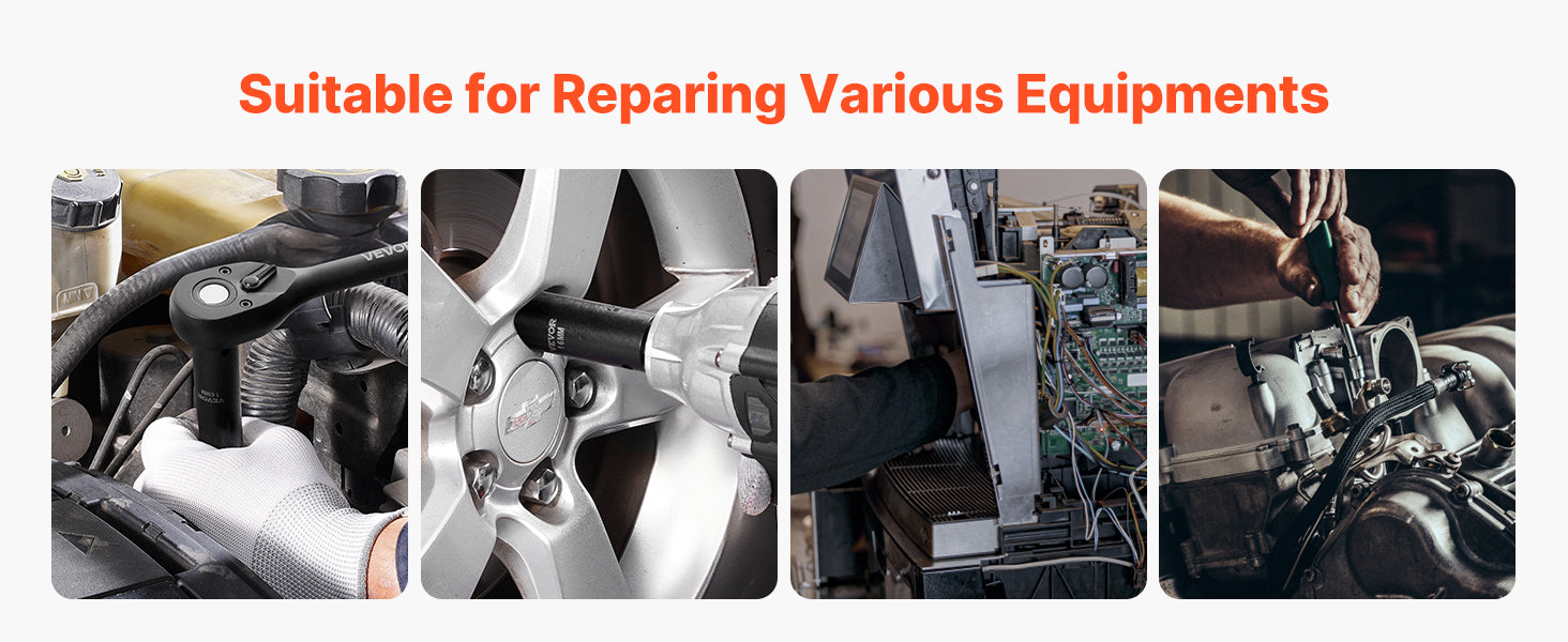 SucceBuy 26/65PCs US Plus Drive Impact Socket Set Deep Standard Socket Set SAE Metric 6 Point CR-V Cr-Mo Alloy Steel Auto Repair