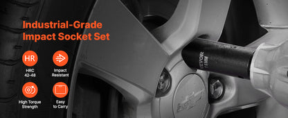 SucceBuy 26/65PCs US Plus Drive Impact Socket Set Deep Standard Socket Set SAE Metric 6 Point CR-V Cr-Mo Alloy Steel Auto Repair