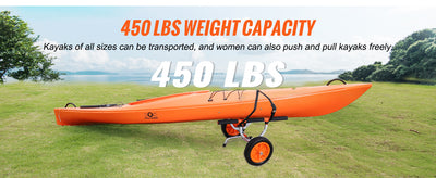 SucceBuy Kayak Cart 450lbs Detachable Canoe Trolley Cart with 12'' Tires Adjustable Width for Paddleboards Float Mats Jon Boats