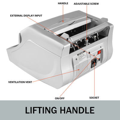 SucceBuy 1000Pcs/Min Money Counter Business Cash Register Euros Bills Fake Banknote Detector by UV & MG Function for Banks Shops