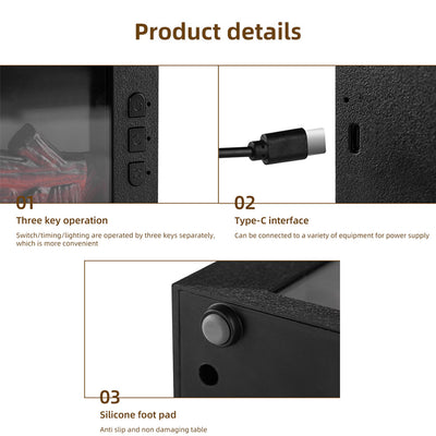 Humidifier 7 colors of essential oil fireplace diffuser mini flame aromatherapy fireplace humidifier aromatherapy oil diffuser