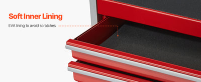 SucceBuy 5-Drawer 8.6in Metal Tool Box Red/Black Portable Small Tool Chest with PP Feet Pads for Garage Workshop Tools Storage - Smarsty