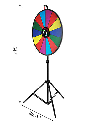 SucceBuy 18 Inch Tabletop Color Prize Wheel w/ Folding Tripod Floor Stand 14 Slots Dry Erase for Win Fortune Spinning Stand Game - Smarsty