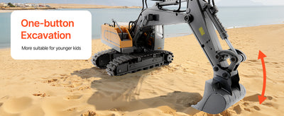 SucceBuy 2.4G Rc Excavator 1:20 Scale with Sounds Construction Vehicles Remote Control Car Digger Toys for Kids Boys Gifts