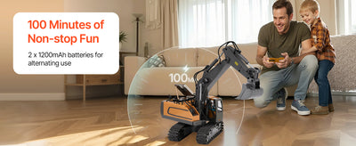 SucceBuy 2.4G Rc Excavator 1:20 Scale with Sounds Construction Vehicles Remote Control Car Digger Toys for Kids Boys Gifts