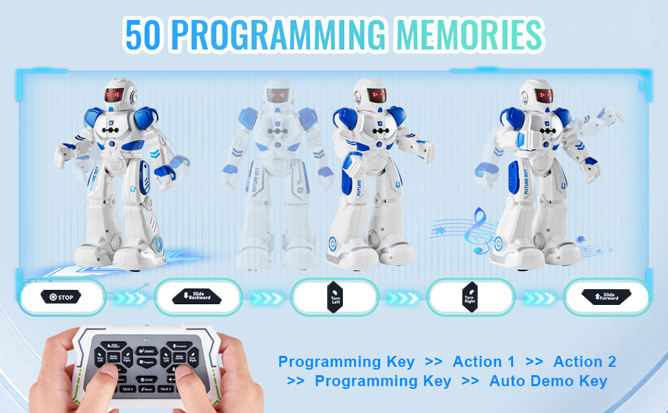 SucceBuy RC Robot Action Walking Singing Dancing Figure Gesture Sensor Toys for Age 3+ Kids Boys Girls Birthday Gift Present