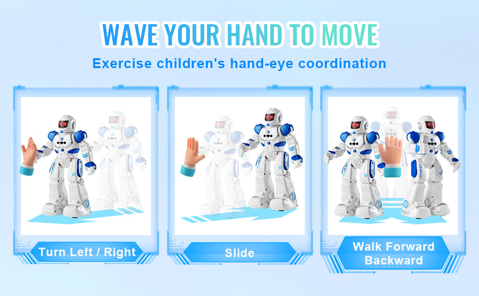 SucceBuy RC Robot Action Walking Singing Dancing Figure Gesture Sensor Toys for Age 3+ Kids Boys Girls Birthday Gift Present