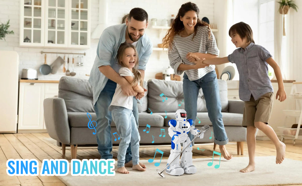 SucceBuy RC Robot Action Walking Singing Dancing Figure Gesture Sensor Toys for Age 3+ Kids Boys Girls Birthday Gift Present