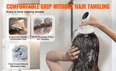 SucceBuy Electric Scalp Massager Rechargeable Head Massager Hair Growth Waterproof Portable Kneading Electric Scalp Scratcher