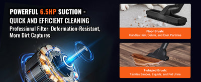 SucceBuy Stainless Steel Wet Dry Shop Vacuum Wet  Dry Vac Powerful Suction  Small Shop Vac Perfect for Carpet Debris  Pet  Hair - Smarsty