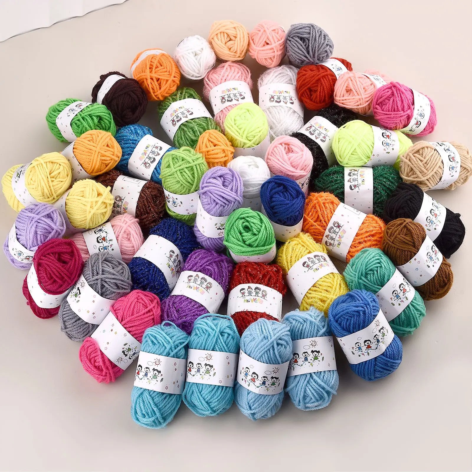 Colorful 12 Color Set Acrylic Yarn for Kids Knitting - Smarsty