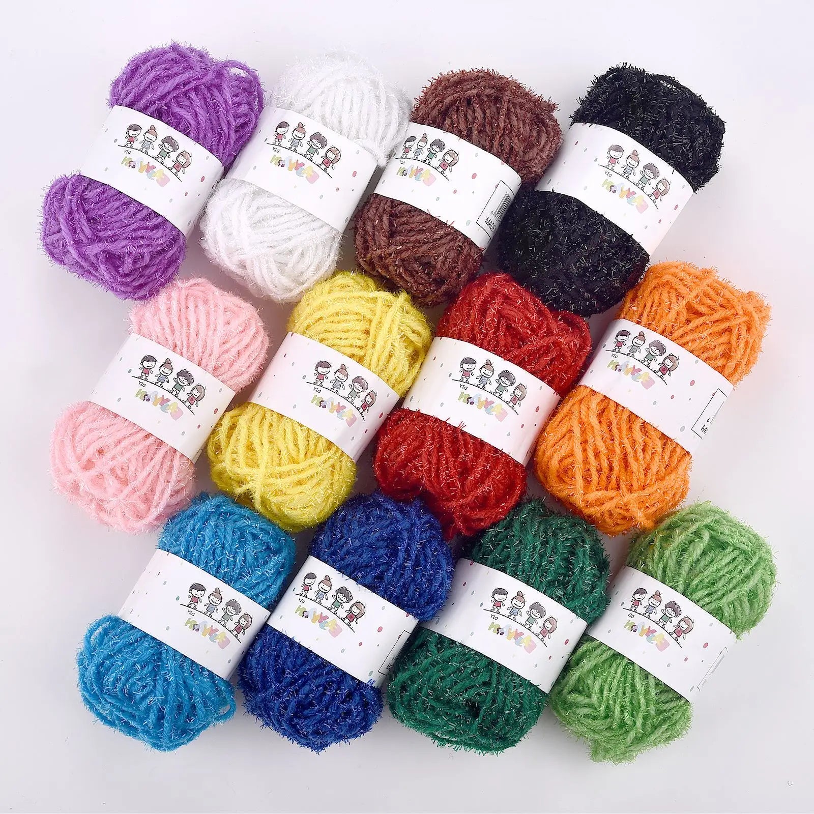 Colorful 12 Color Set Acrylic Yarn for Kids Knitting - Smarsty