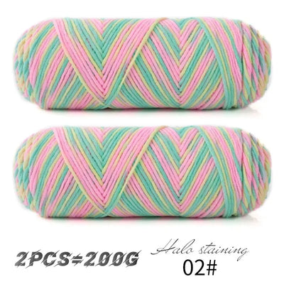 Colorful Dyed Milk Cotton Baby Sweater Yarn for DIY Projects - Smarsty