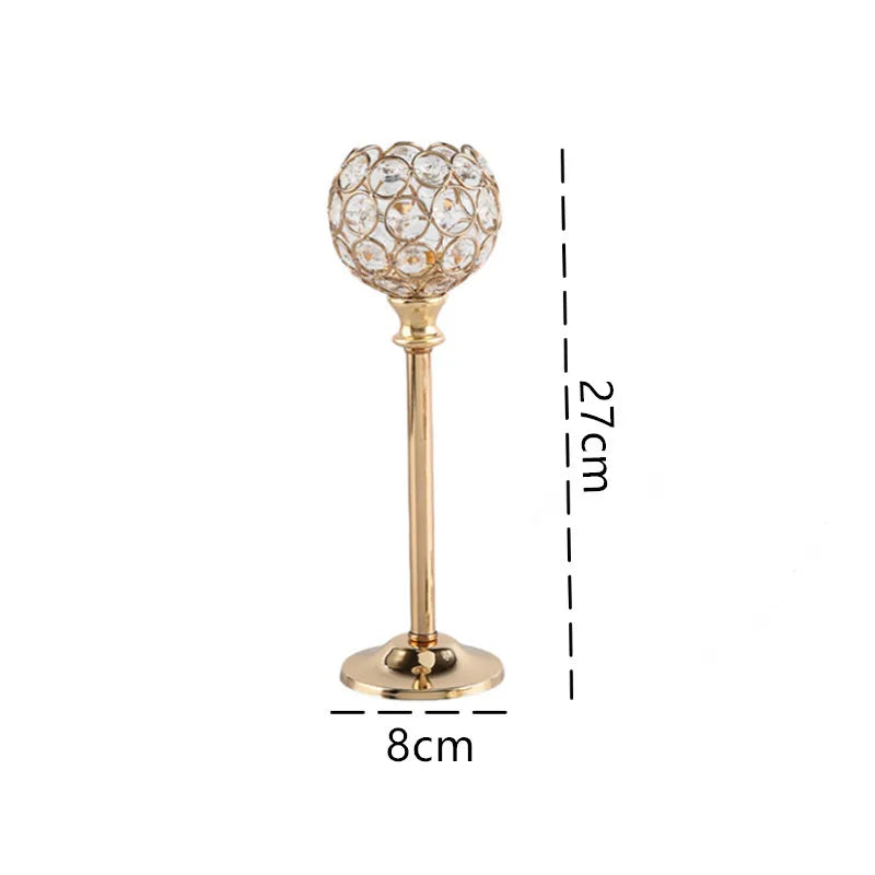 Golden Crystal Tealight Candle Holder for Home Decoration - Smarsty
