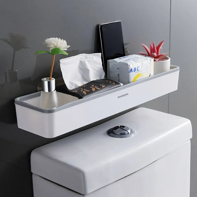 Wall Mounted Bathroom Storage Cabinet Organizer White Shelving Solution - Smarsty