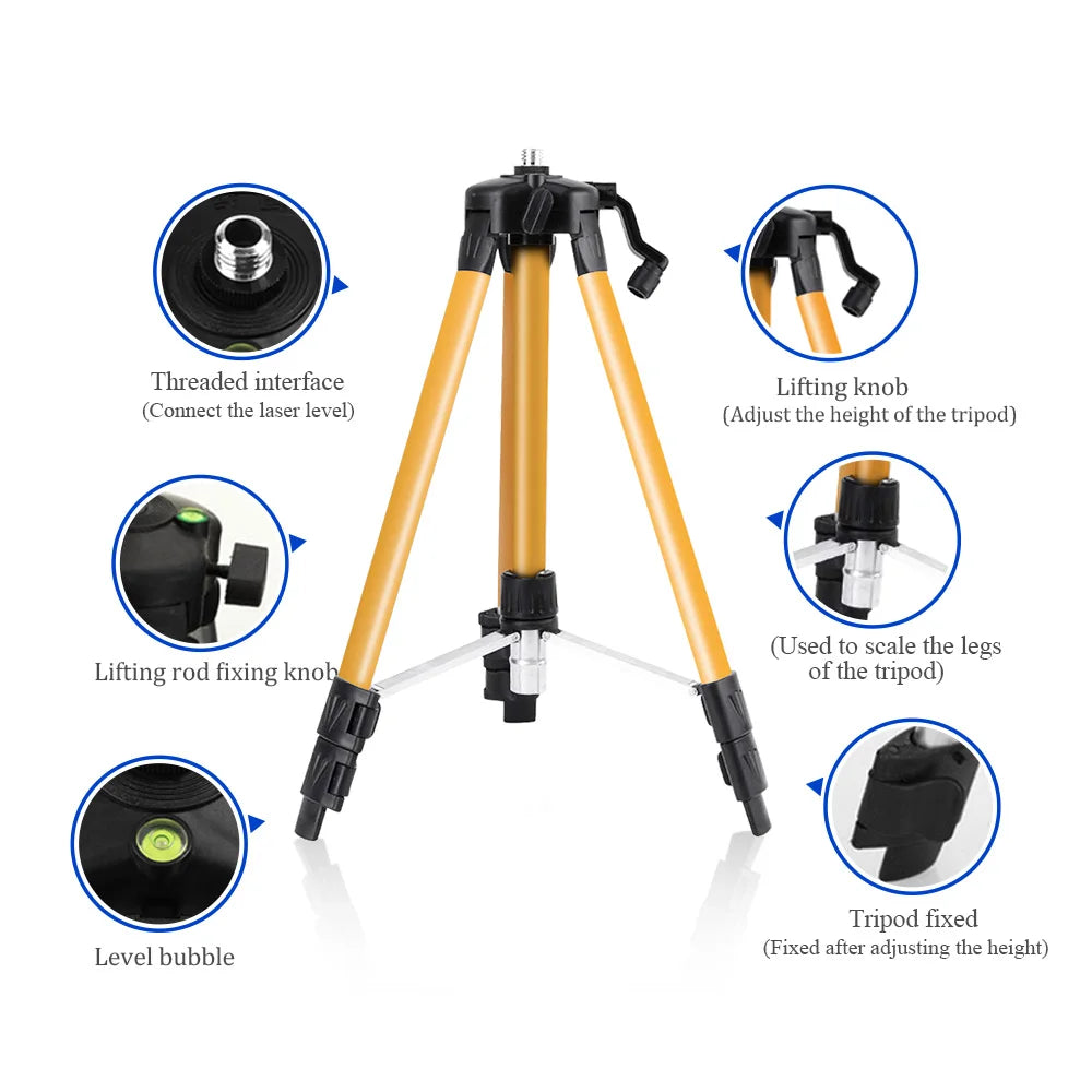 Adjustable Height Laser Level Tripod with Anti-Corrosion Coating - Smarsty