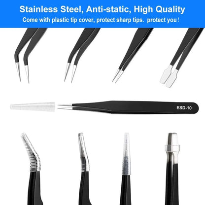 Precision Stainless Steel Tweezers Set for Industrial Repair - Smarsty