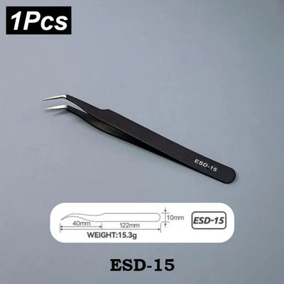 Precision Stainless Steel Tweezers Set for Industrial Repair - Smarsty