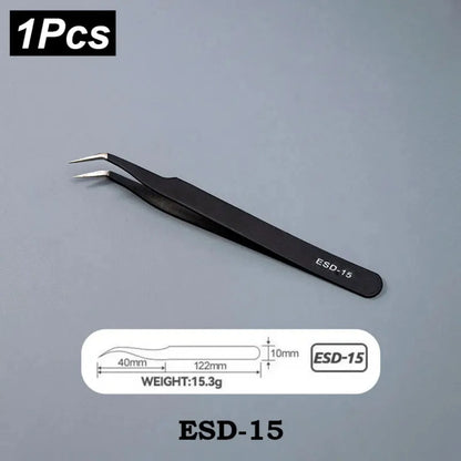 Precision Stainless Steel Tweezers Set for Industrial Repair - Smarsty