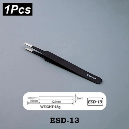 Precision Stainless Steel Tweezers Set for Industrial Repair - Smarsty