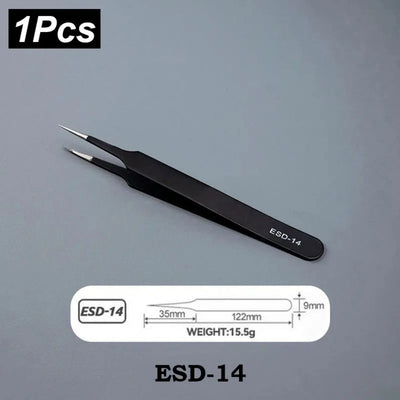 Precision Stainless Steel Tweezers Set for Industrial Repair - Smarsty