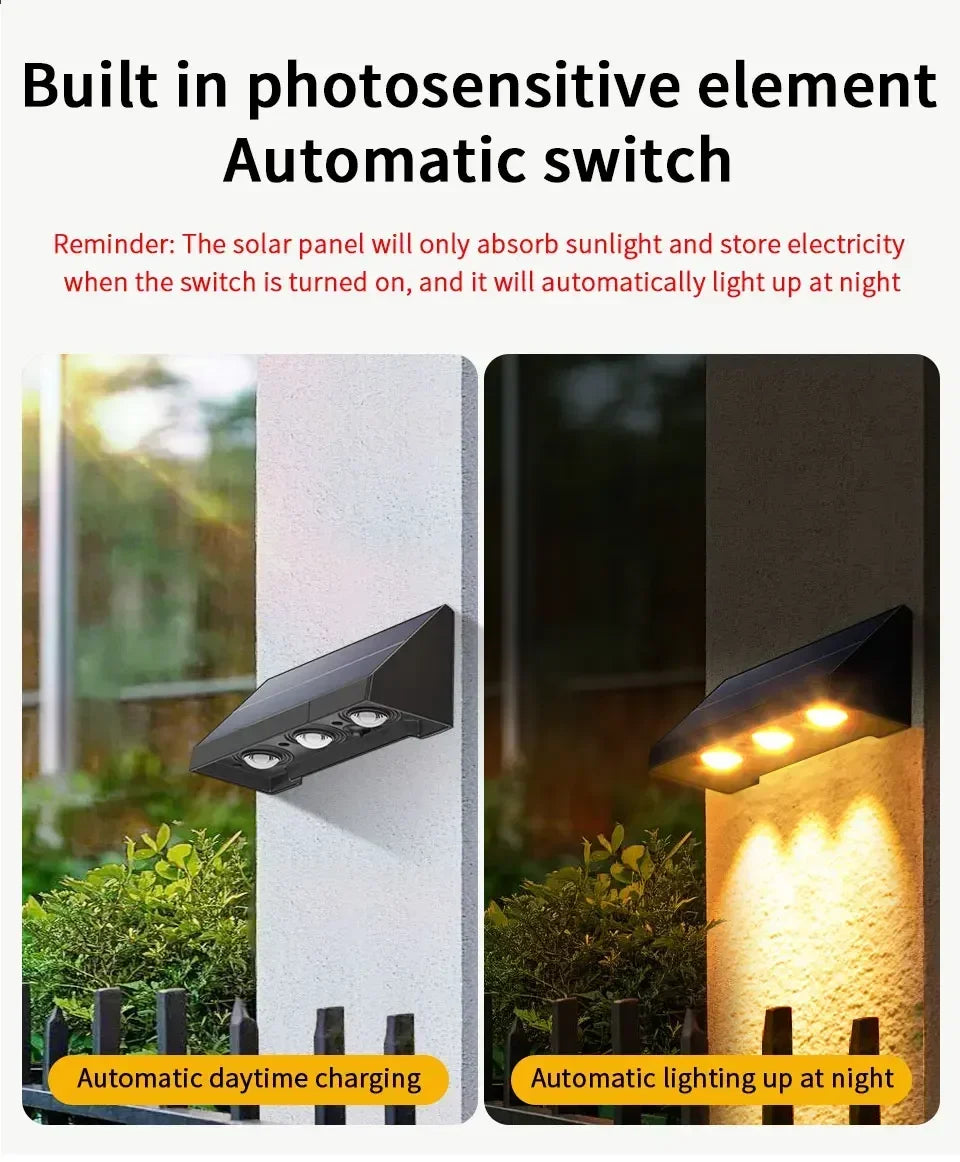 Solar Wall Light Outdoor Waterproof LED for Garden - Smarsty