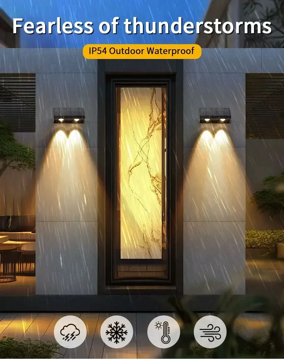 Solar Wall Light Outdoor Waterproof LED for Garden - Smarsty