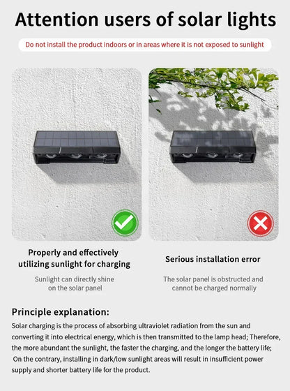 Solar Wall Light Outdoor Waterproof LED for Garden - Smarsty